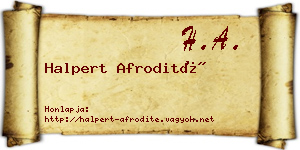 Halpert Afrodité névjegykártya